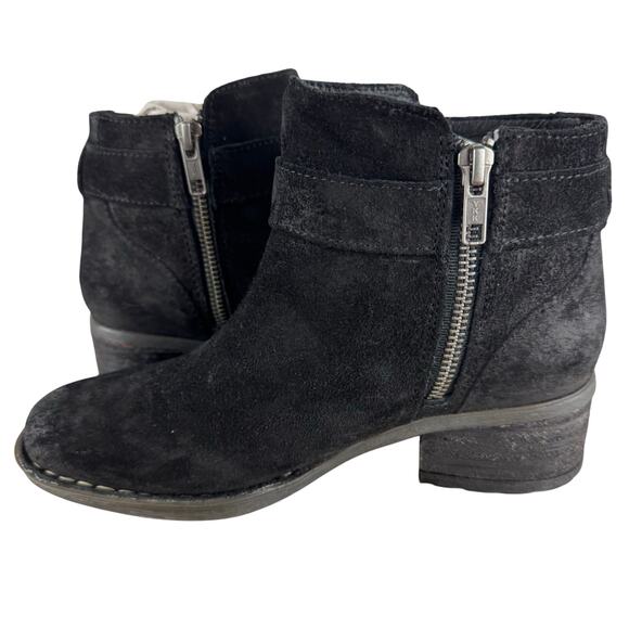 BORN MOROCCO LEATHER ANKLE BOOTIES IN BLACK DISTRESSED NWOB WOMEN'S SIZE 5.5 - Picture 3 of 14